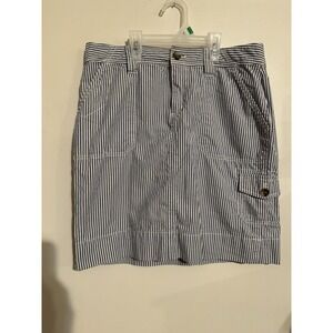 Bass Heritage Cute Nauitcal Skirt Short Summer Blue White Striped Cargo Size 6